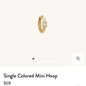 Mejuri Single Colored Mini Hoop White Sapphire